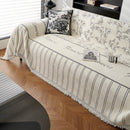 Chenille Striped Floral Couch Cover Sofa Slipcover for Most Shape Sofas, Reversible Sofa Throw Cover by Slipcover KAS™