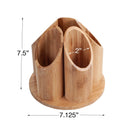 360° Rotating Bamboo Desktop & Vanity Organizer | 5-Compartment Sustainable Multi-Purpose Storage Carousel by MobilevisionUS