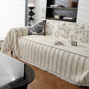 Chenille Striped Floral Couch Cover Sofa Slipcover for Most Shape Sofas, Reversible Sofa Throw Cover by Slipcover KAS™