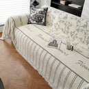 Chenille Striped Floral Couch Cover Sofa Slipcover for Most Shape Sofas, Reversible Sofa Throw Cover by Slipcover KAS™