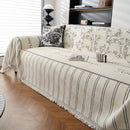 Chenille Striped Floral Couch Cover Sofa Slipcover for Most Shape Sofas, Reversible Sofa Throw Cover by Slipcover KAS™