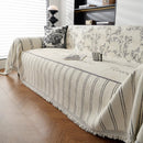 Chenille Striped Floral Couch Cover Sofa Slipcover for Most Shape Sofas, Reversible Sofa Throw Cover by Slipcover KAS™