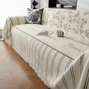 Chenille Striped Floral Couch Cover Sofa Slipcover for Most Shape Sofas, Reversible Sofa Throw Cover by Slipcover KAS™