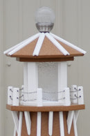 39" Octagon, Solar and Electric Powered  Poly Lawn Lighthouses, Carmel/white trim