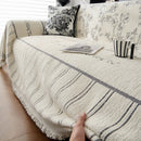 Chenille Striped Floral Couch Cover Sofa Slipcover for Most Shape Sofas, Reversible Sofa Throw Cover by Slipcover KAS™
