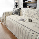 Chenille Striped Floral Couch Cover Sofa Slipcover for Most Shape Sofas, Reversible Sofa Throw Cover by Slipcover KAS™