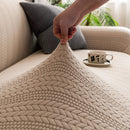High Stretch Wheat Ear Embossed Textured Couch Slipcover, Water Repellent Sofa Cover by Slipcover KAS™