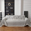 Chenille Striped Floral Couch Cover Sofa Slipcover for Most Shape Sofas, Reversible Sofa Throw Cover by Slipcover KAS™