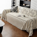 Chenille Striped Floral Couch Cover Sofa Slipcover for Most Shape Sofas, Reversible Sofa Throw Cover by Slipcover KAS™