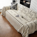 Chenille Striped Floral Couch Cover Sofa Slipcover for Most Shape Sofas, Reversible Sofa Throw Cover by Slipcover KAS™