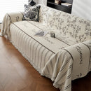 Chenille Striped Floral Couch Cover Sofa Slipcover for Most Shape Sofas, Reversible Sofa Throw Cover by Slipcover KAS™