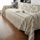 Chenille Striped Floral Couch Cover Sofa Slipcover for Most Shape Sofas, Reversible Sofa Throw Cover by Slipcover KAS™