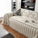 Chenille Striped Floral Couch Cover Sofa Slipcover for Most Shape Sofas, Reversible Sofa Throw Cover by Slipcover KAS™