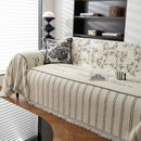 Chenille Striped Floral Couch Cover Sofa Slipcover for Most Shape Sofas, Reversible Sofa Throw Cover by Slipcover KAS™