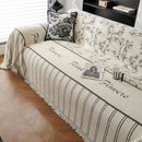 Chenille Striped Floral Couch Cover Sofa Slipcover for Most Shape Sofas, Reversible Sofa Throw Cover by Slipcover KAS™