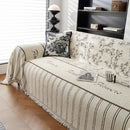 Chenille Striped Floral Couch Cover Sofa Slipcover for Most Shape Sofas, Reversible Sofa Throw Cover by Slipcover KAS™