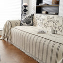 Chenille Striped Floral Couch Cover Sofa Slipcover for Most Shape Sofas, Reversible Sofa Throw Cover by Slipcover KAS™