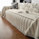 Chenille Striped Floral Couch Cover Sofa Slipcover for Most Shape Sofas, Reversible Sofa Throw Cover by Slipcover KAS™