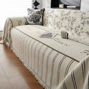 Chenille Striped Floral Couch Cover Sofa Slipcover for Most Shape Sofas, Reversible Sofa Throw Cover by Slipcover KAS™
