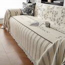 Chenille Striped Floral Couch Cover Sofa Slipcover for Most Shape Sofas, Reversible Sofa Throw Cover by Slipcover KAS™