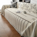 Chenille Striped Floral Couch Cover Sofa Slipcover for Most Shape Sofas, Reversible Sofa Throw Cover by Slipcover KAS™
