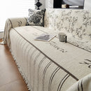 Chenille Striped Floral Couch Cover Sofa Slipcover for Most Shape Sofas, Reversible Sofa Throw Cover by Slipcover KAS™