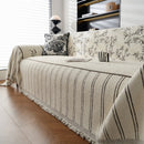 Chenille Striped Floral Couch Cover Sofa Slipcover for Most Shape Sofas, Reversible Sofa Throw Cover by Slipcover KAS™