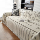 Chenille Striped Floral Couch Cover Sofa Slipcover for Most Shape Sofas, Reversible Sofa Throw Cover by Slipcover KAS™