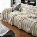 Chenille Striped Floral Couch Cover Sofa Slipcover for Most Shape Sofas, Reversible Sofa Throw Cover by Slipcover KAS™