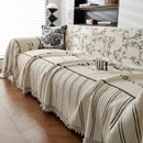 Chenille Striped Floral Couch Cover Sofa Slipcover for Most Shape Sofas, Reversible Sofa Throw Cover by Slipcover KAS™