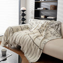 Chenille Striped Floral Couch Cover Sofa Slipcover for Most Shape Sofas, Reversible Sofa Throw Cover by Slipcover KAS™