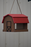 Poly Lumber Mini-Barn Large Handcrafted Hanging Bird feeder, Songbird Essentials Mahogany/Cherry