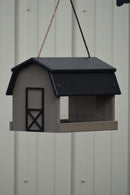 Poly Lumber Mini-Barn Large Handcrafted Hanging Bird feeder, Songbird Essentials Mahogany/Cherry