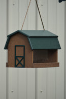 Poly Lumber Mini-Barn Large Handcrafted Hanging Bird feeder, Songbird Essentials Mahogany/Cherry