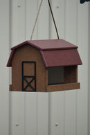 Poly Lumber Mini-Barn Large Handcrafted Hanging Bird feeder, Songbird Essentials Mahogany/Cherry