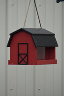 Poly Lumber Mini-Barn Large Handcrafted Hanging Bird feeder, Songbird Essentials Mahogany/Cherry