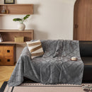 Soft Chenille Sofa Throw Cover, Raised Geometric Texture Furniture Protector Blanket