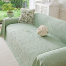 Embossed Leaf Pattern Sofa Cover Blanket for Couch, Soft Cooling Textured Couch Cover