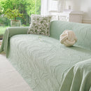 Embossed Leaf Pattern Sofa Cover Blanket for Couch, Soft Cooling Textured Couch Cover
