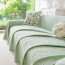 Embossed Leaf Pattern Sofa Cover Blanket for Couch, Soft Cooling Textured Couch Cover