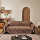 Soft Chenille Sofa Throw Cover, Raised Geometric Texture Furniture Protector Blanket
