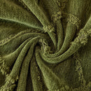 Soft Chenille Sofa Throw Cover, Raised Geometric Texture Furniture Protector Blanket