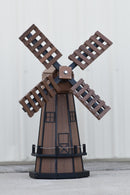46 in. Octagon Poly Dutch Windmill, Antique Mahogany/Black Wood Looking Windmills by NMW Crafts