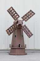 46 in. Octagon Poly Dutch Windmill, Antique Mahogany Wood Looking Windmills by NMW Crafts