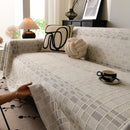 Sofa Cover Throw with Subtle Textured Stripes Lightweight Smooth Couch Slipcover