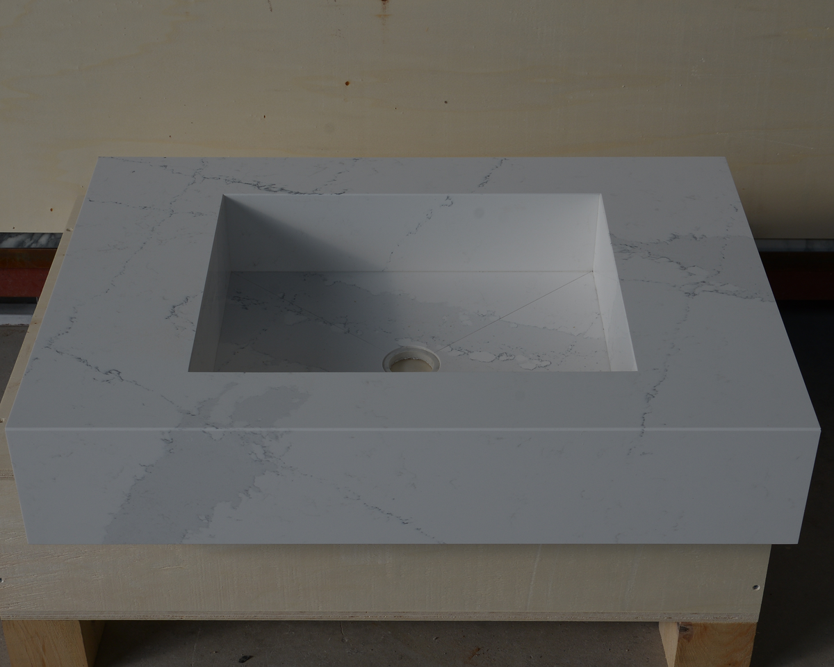 Silestone Ethereal Dusk Wall Mounted Engineered Quartz Vessel Sink, photo 2 of 8