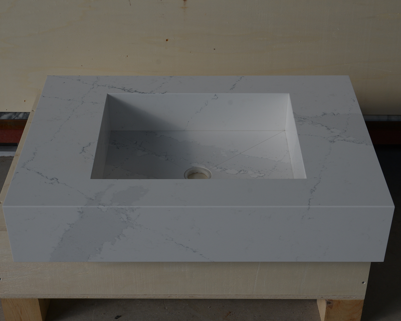 Silestone Ethereal Dusk Wall Mounted Engineered Quartz Vessel Sink, photo 2 of 8