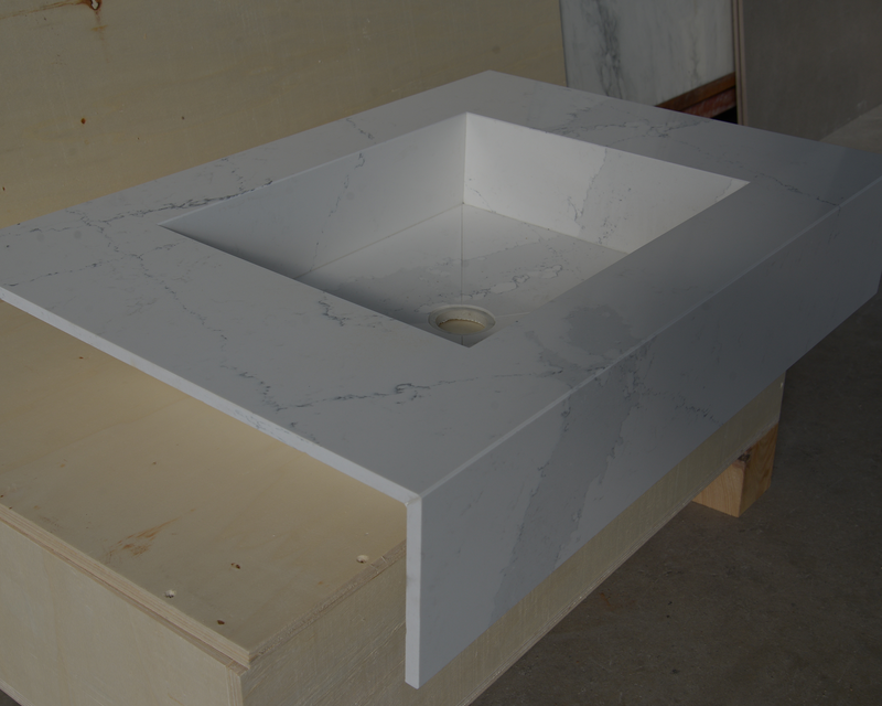 Silestone Ethereal Dusk Wall Mounted Engineered Quartz Vessel Sink, photo 5 of 8