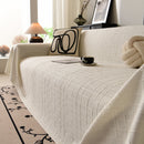 Sofa Cover Throw with Subtle Textured Stripes Lightweight Smooth Couch Slipcover