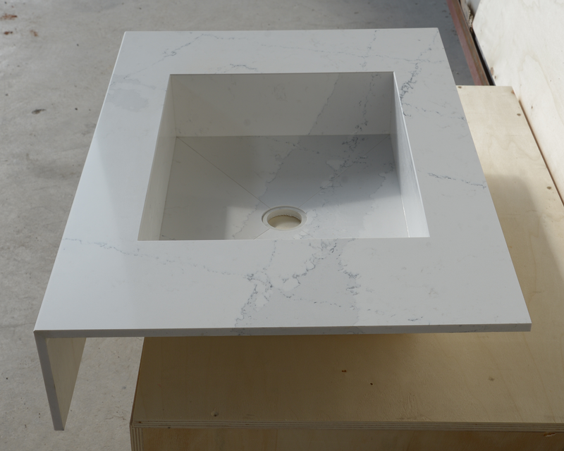 Silestone Ethereal Dusk Wall Mounted Engineered Quartz Vessel Sink, photo 7 of 8